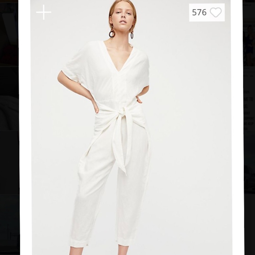 Free people Ivory Shell Jumpsuit